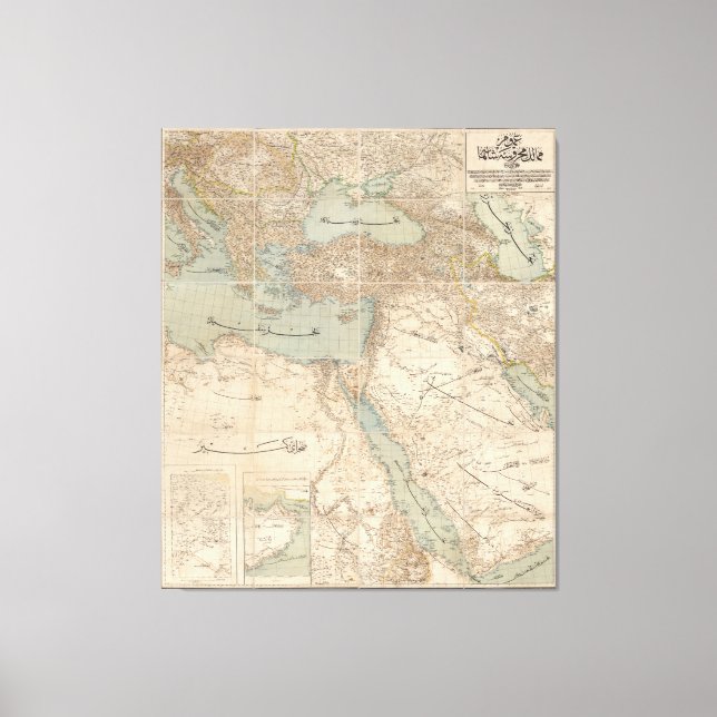 Middle Eastern Arabic Map Canvas Print (Front)