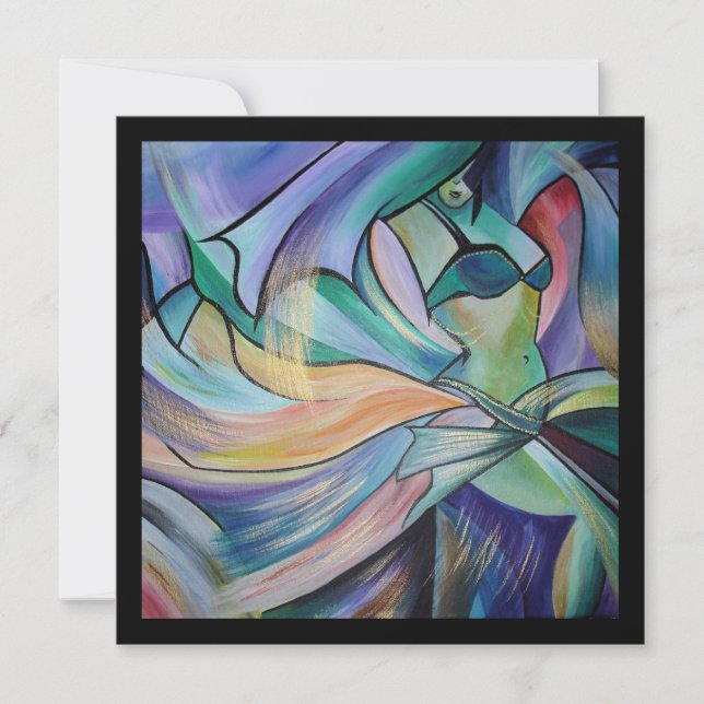 Middle Eastern Belly Dancer With Pastel Veils (Front)
