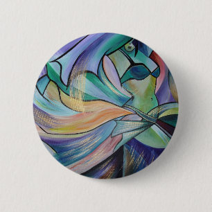 Middle Eastern Belly Dancer With Pastel Veils 2 Inch Round Button