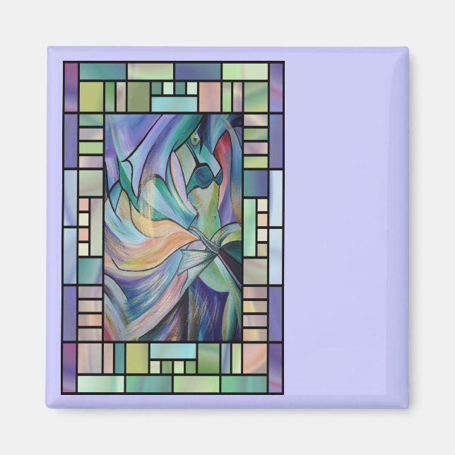 Middle Eastern Belly Dancer With Pastel Veils Magnet (Front)