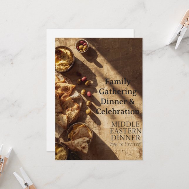 MIDDLE EASTERN dinner invitation postcard (Front/Back In Situ)