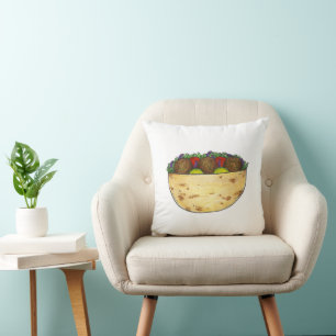 Middle Eastern Food Foodie Falafel Pita Sandwich Throw Pillow