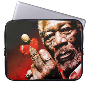 Middle Finger Art with Red Bow Laptop Sleeve