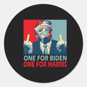 Middle Finger Biden Harris Republican American Fla Classic Round Sticker