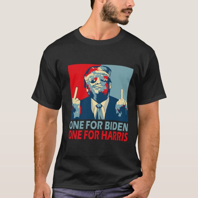Middle Finger Biden Harris Republican American Fla T-Shirt (Front)