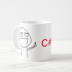 Middle Finger C# Programmers' Coffee Mug