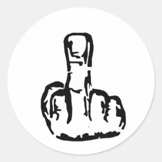 Middle Finger Classic Round Sticker
