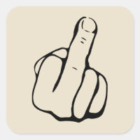 Middle Finger Comical Sticker
