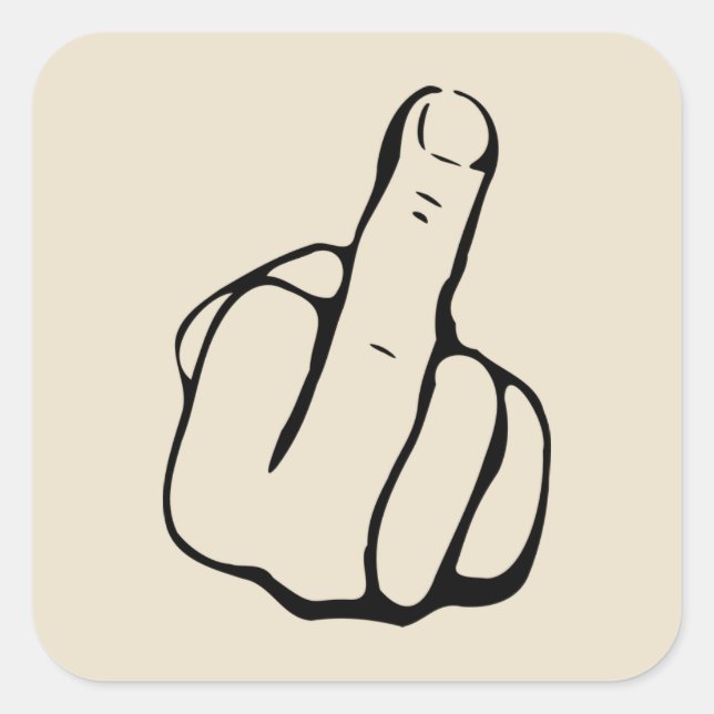 Middle Finger Comical Sticker (Front)