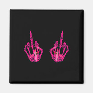 Middle Finger Curse Word Breast Cancer Breast Supp Magnet