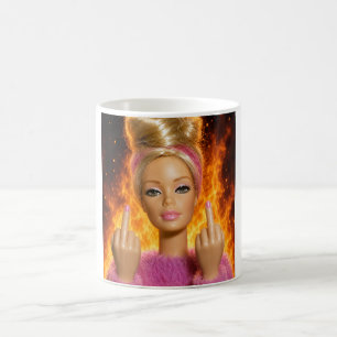 Middle Finger Doll Meme Graphic – Funny Sarcastic  Coffee Mug