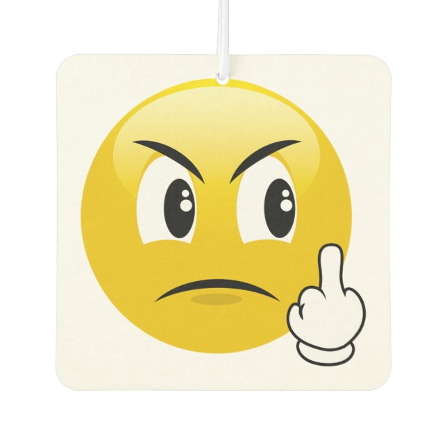 Middle Finger Emoji Car Air Freshener (Front)