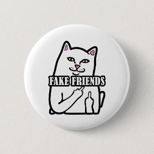 Middle Finger Fake Friends 2 Inch Round Button