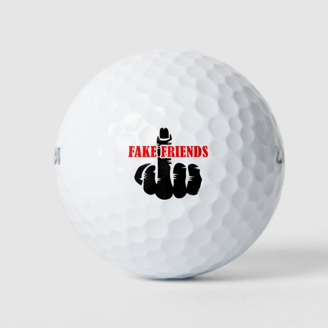 Middle Finger Fake Friends Golf Balls (Front)