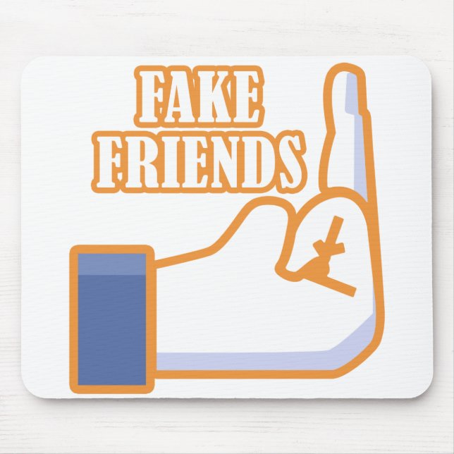 Middle Finger Fake Friends Mouse Pad (Front)