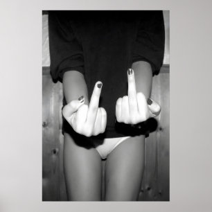 Middle Finger Feminist Print, Empowered Woman Poster