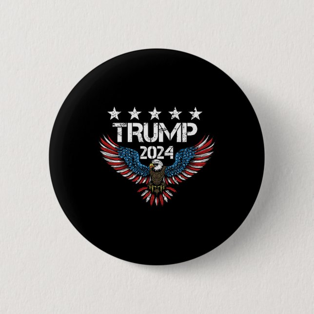 Middle Finger (on Back) Haters Gonna Hate Donald T 2 Inch Round Button (Front)