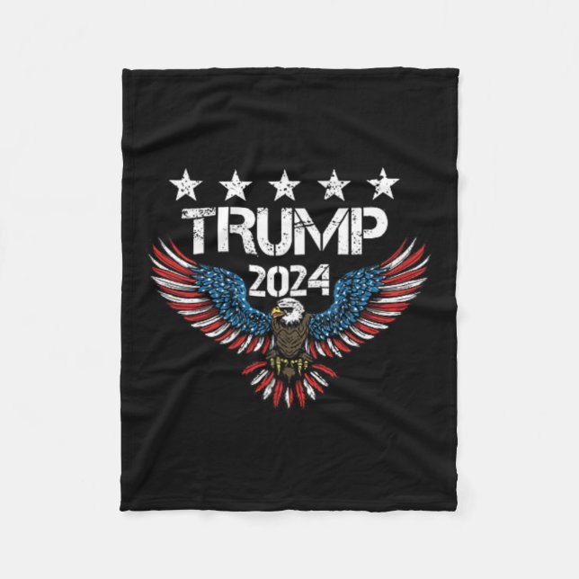 Middle Finger (on Back) Haters Gonna Hate Donald T Fleece Blanket (Front)