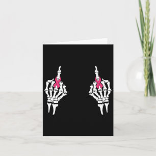 Middle Finger Pink Ribbon Breast Cancer Halloween Card