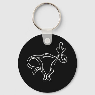 Middle Finger Uterus Pro-choice Keychain