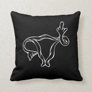 Middle Finger Uterus Pro-choice Throw Pillow