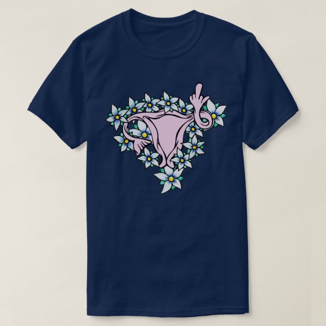 Middle Finger Uterus Prochoice1 T-Shirt (Design Front)