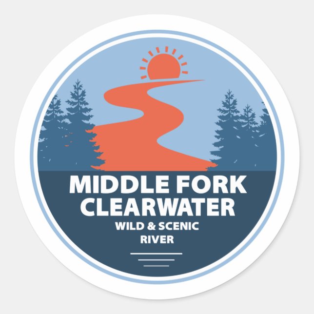 Middle Fork Clearwater Wild And Scenic River Idaho Classic Round Sticker (Front)