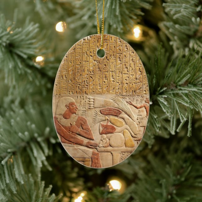 Middle Kingdom Ancient Egypt Hieroglyphics Ceramic Ornament (Tree)