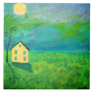 Middle of Nowhere Abstract Painting Tile