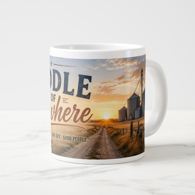 Middle of Nowhere Glasgow Montana Large Coffee Mug (Front Right)