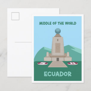 Middle of the World Ecuador Vintage Travel Postcard