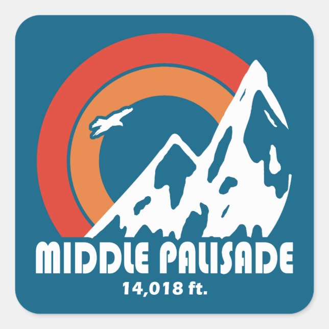 Middle Palisade California Sun Eagle Square Sticker (Front)