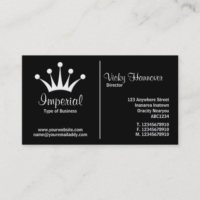 Middle Rule (Crown) - Black (Gold) Business Card (Front)