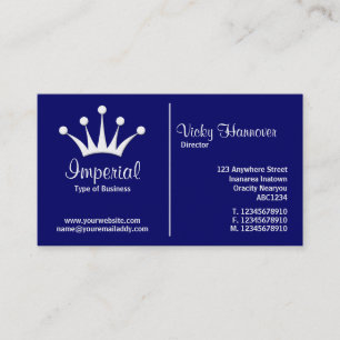 Middle Rule (Crown) - Dark Blue 000066 (Gold) Business Card