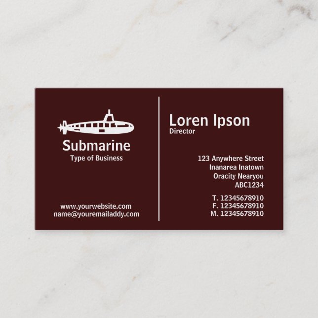 Middle Rule - Submarine - Dark Brown Business Card (Front)