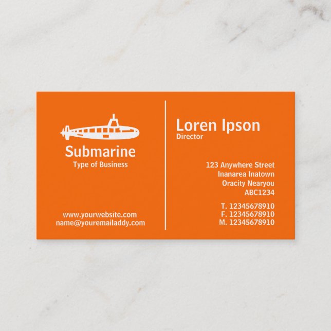 Middle Rule - Submarine - Orange Business Card (Front)