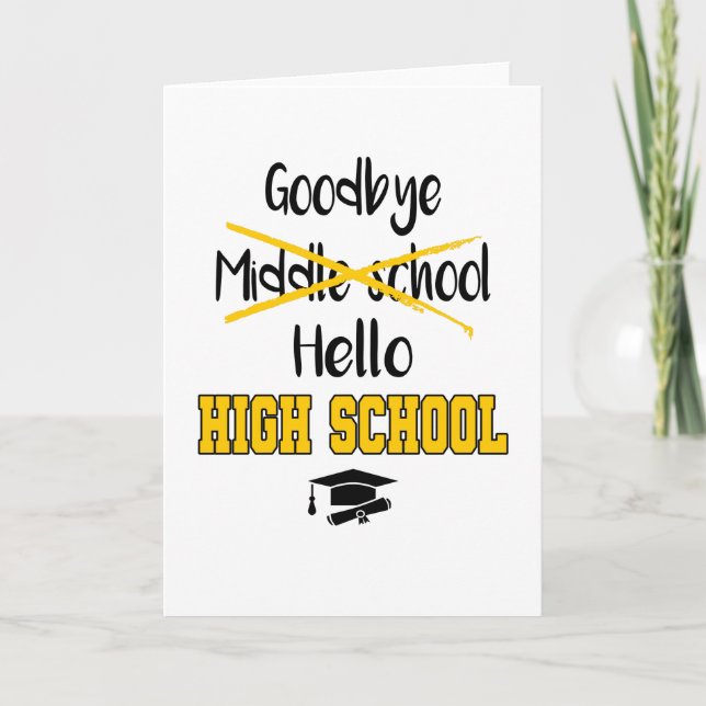 Middle School Diploma Graduation High School Card (Front)