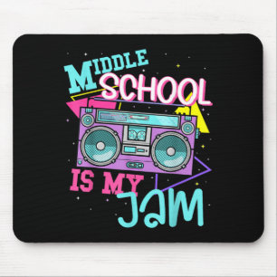 Middle School is My Jam Cute Teacher Shirt 80s 90s Mouse Pad