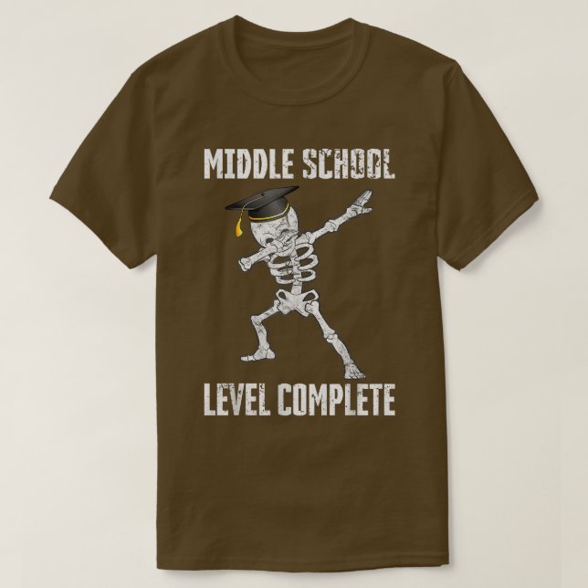 Middle School Level Complete 2022 Skeleton Dabbing T-Shirt (Design Front)
