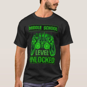 Middle School Level Unlocked Gamer Back To School  T-Shirt