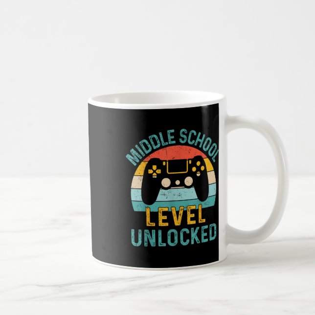 Middle School Level Unlocked Video Game Back To Sc Coffee Mug (Right)