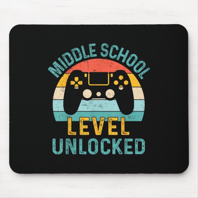 Middle School Level Unlocked Video Game Back To Sc Mouse Pad (Front)