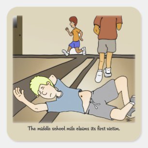 Middle School Mile Square Sticker