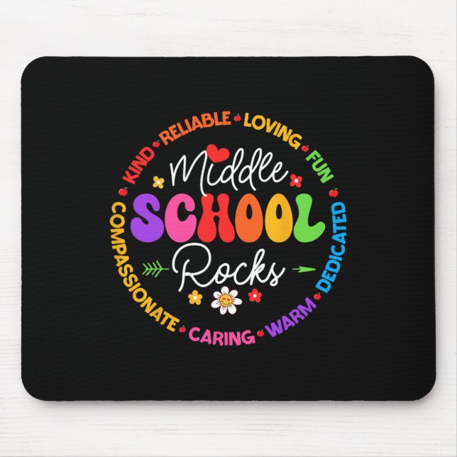 Middle School Rocks Back To School For Teacher  Mouse Pad (Front)