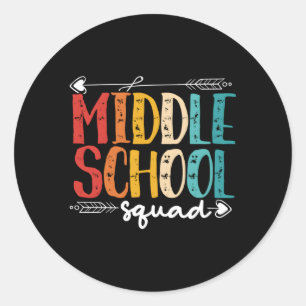 Middle School Squad Middle School Student Classic Round Sticker