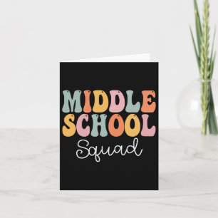 Middle School Squad Retro Groovy Vintage First Day Card