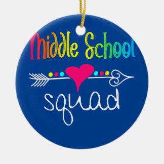 Middle School Squad Teacher Student Team Back To Ceramic Ornament