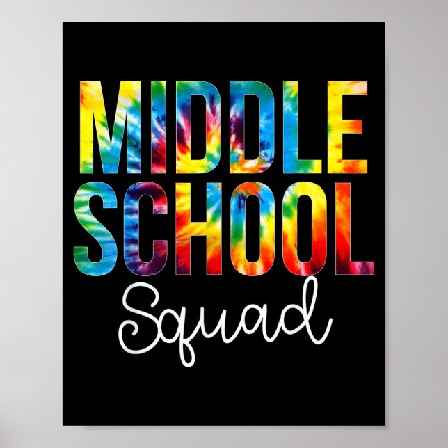 Middle School Squad Tie Dye Appreciation Day Back Poster (Front)