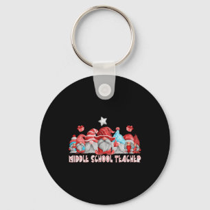 Middle School Teacher Job Christmas Gnome Ck To Sc Keychain