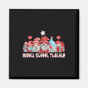 Middle School Teacher Job Christmas Gnome Ck To Sc Magnet